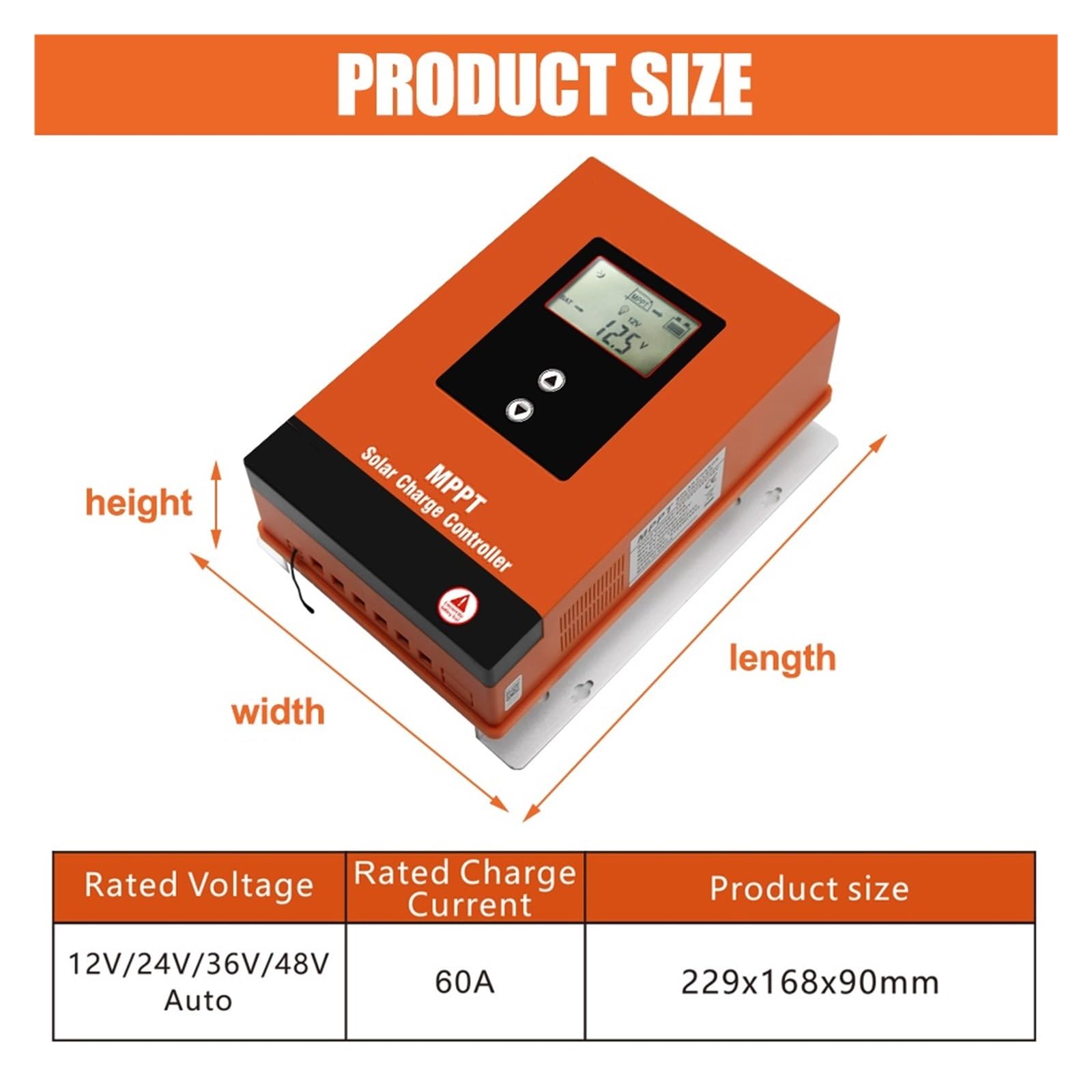 MPPT 60A Regulator Ładowania Słonecznego 12V 24V 48V Słoneczny Max PV 150VDC