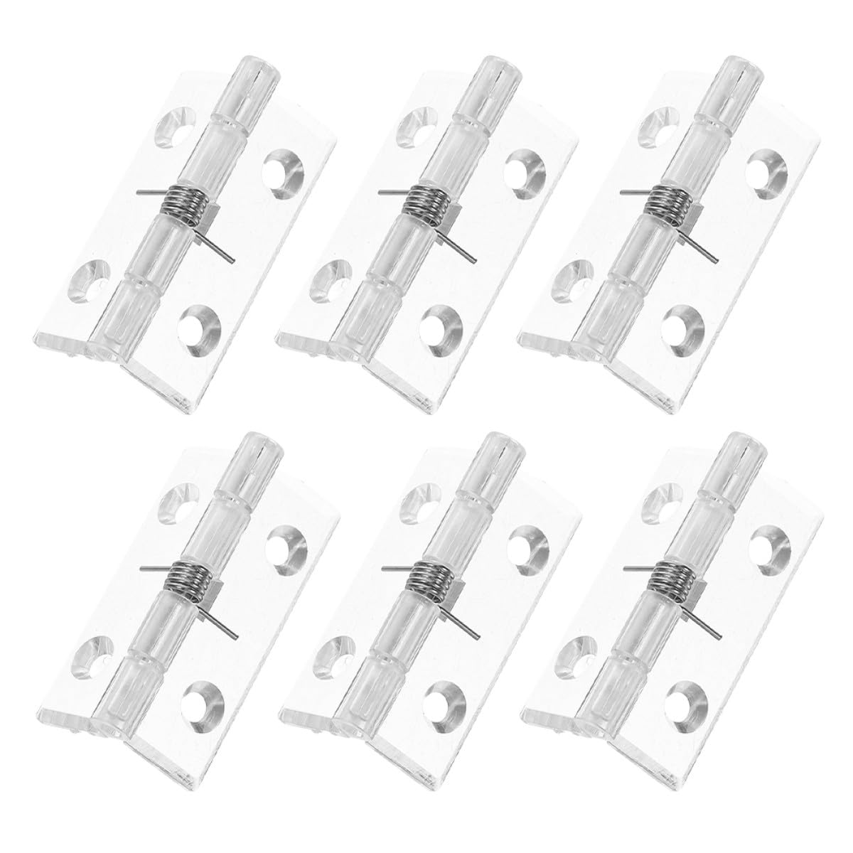 6pcs Invisible Self-Closing Door Hinges 45x35mm Spring Mechanism for Cabinet and Interior Doors, Screwless Automatic Closing Hardware for Home and Commercial Use