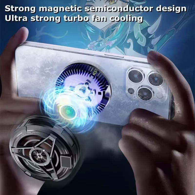 Image of BKN Fast Ultra Cooling Mobile AC Fan Magnetic Radiator | Mobile Cooler USB Powered Fan Cooling Radiator Game Cooler -3 degree for Mobile Phone Gaming, Live Streaming (SL-17 fan)