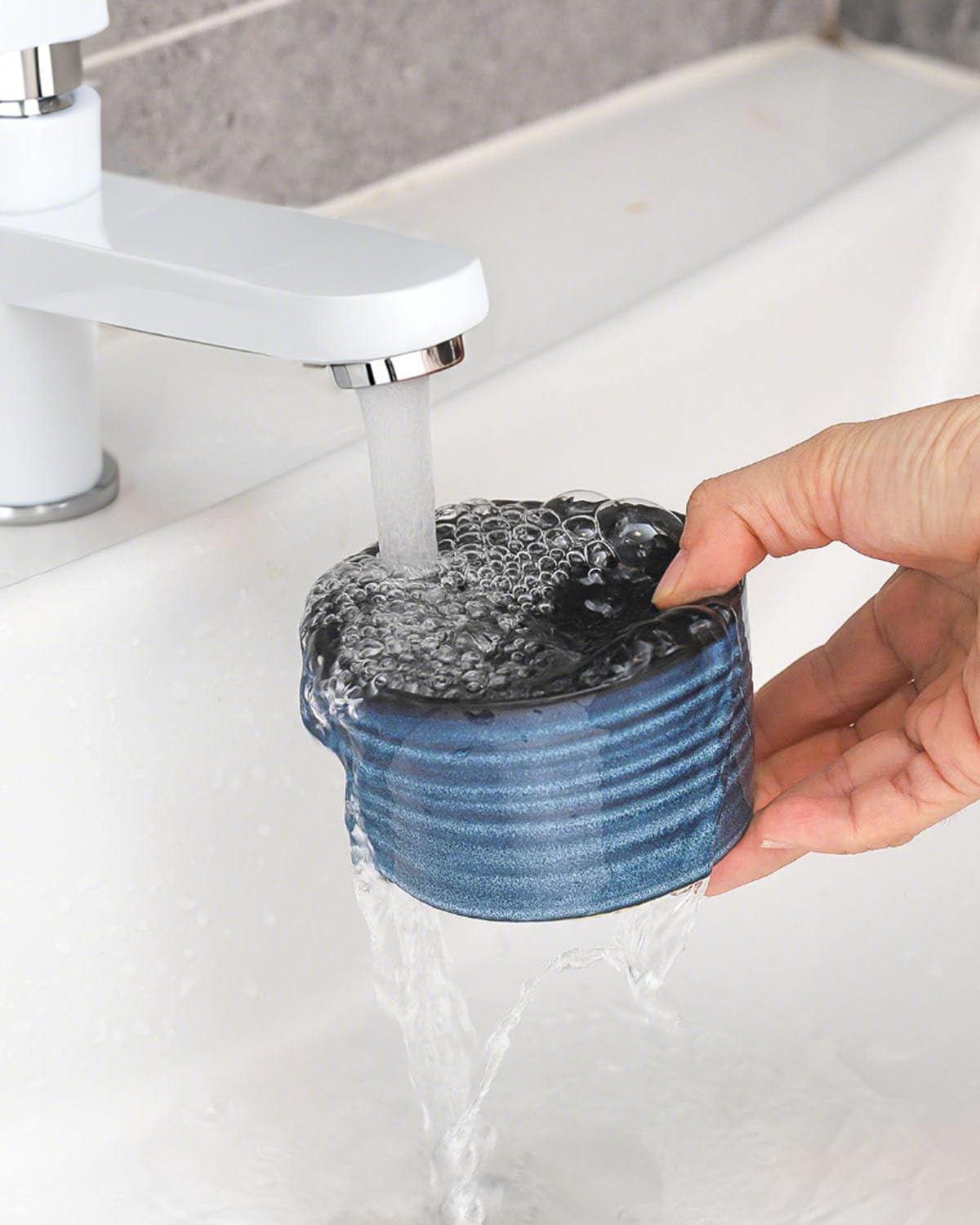 glowworm Ramequines de 8 onzas para soufflé de crema brulee, tazas de porcelana para hornear, cuencos de ramequines de estilo moderno aptos para horno, juego de 6, azul