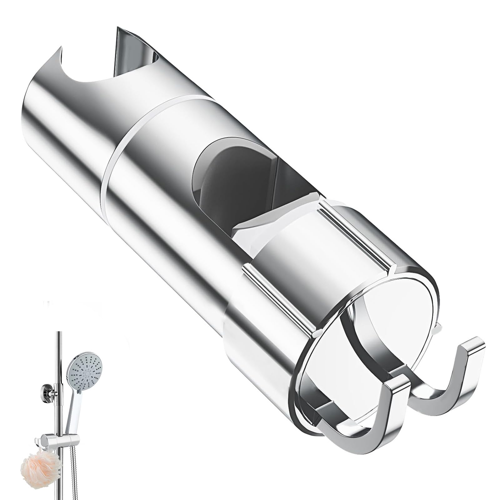 SURFOU Shower Head Holder Adjustable, Replacement Heads Riser Rail 25mm Pole, Bracket Hand Showerhead Parts Rotating, Holders Hanger Stand Showerspares Screwed Brackets