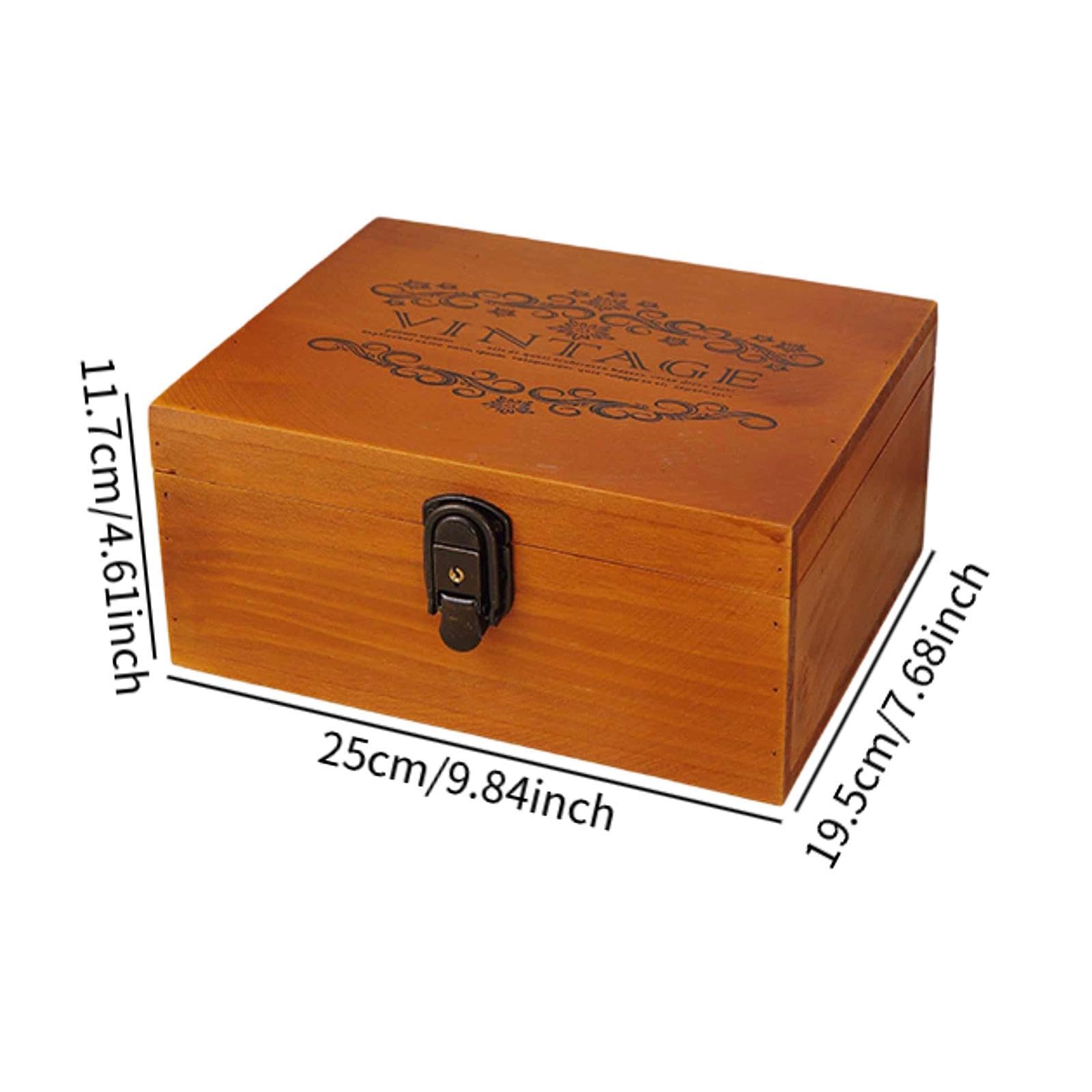 Harilla Organizador de Almacenamiento de la Caja de Recuerdo de Madera para Libros de joyería Caja de baratijas de joyería Decorativa compacta para, 25x19.5x11.7cm