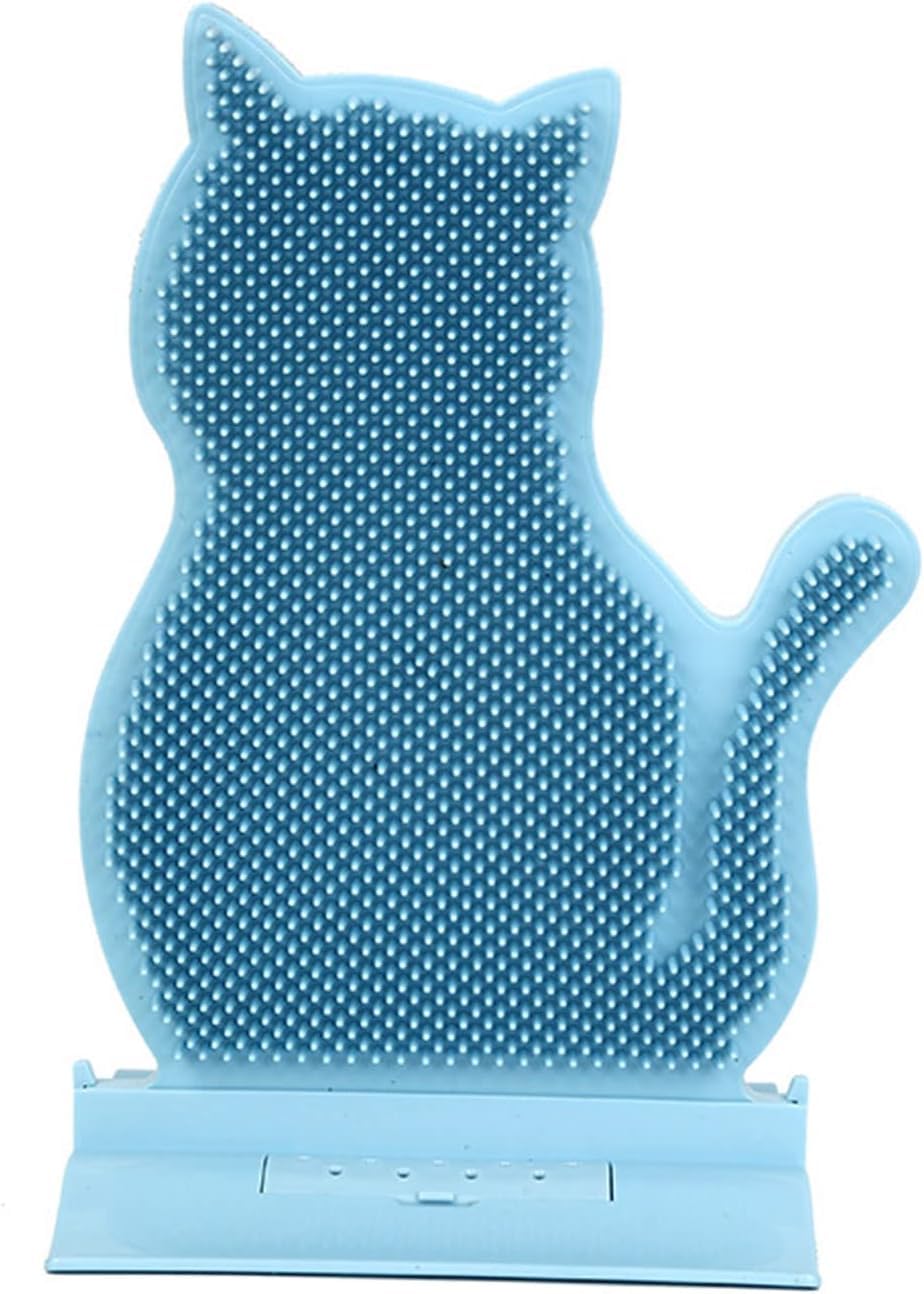 Katzen-Selbstpflege-Spielzeug, Wand-Ecken-Massagekamm, perfekte Massagebürste, Katzenscheuerstab, geeignet for Katzen Aller Größen, katzenförmige Textur for die Selbstpflege, Blau/949