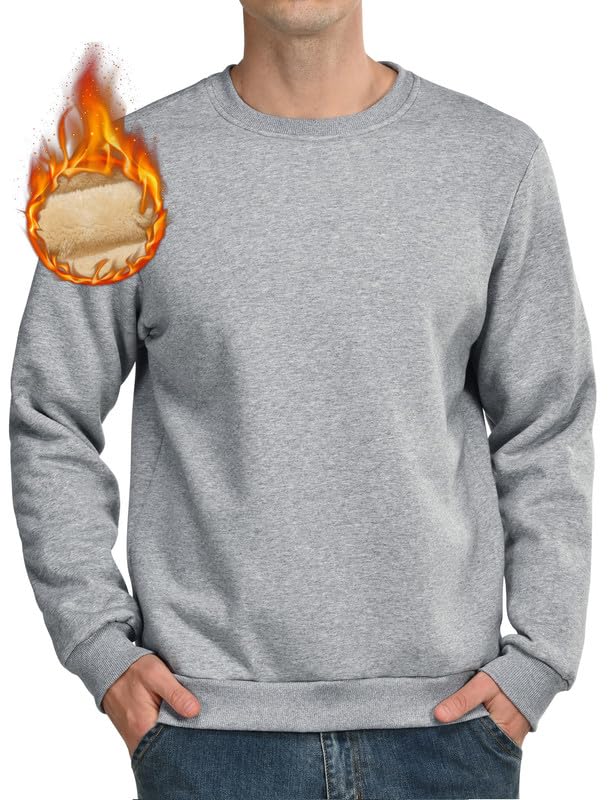 HFDWYJ Felpa Uomo Senza Cappuccio Inverno Girocollo Termico Foderato in Pile