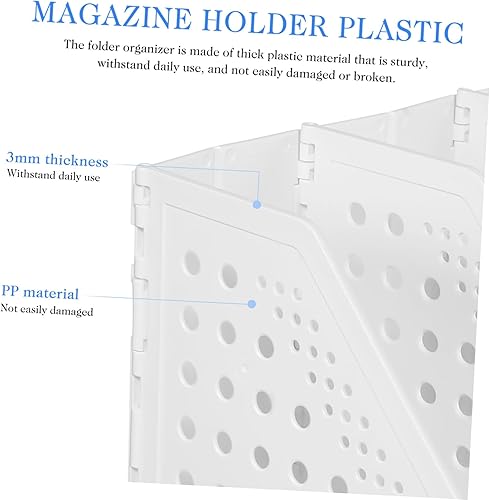 Miniatura 4 de Desk File Organizer with Multiple Compartments Collapsible Binder Holder and Magazine File for Office Use Material Space-saving Design for Home and