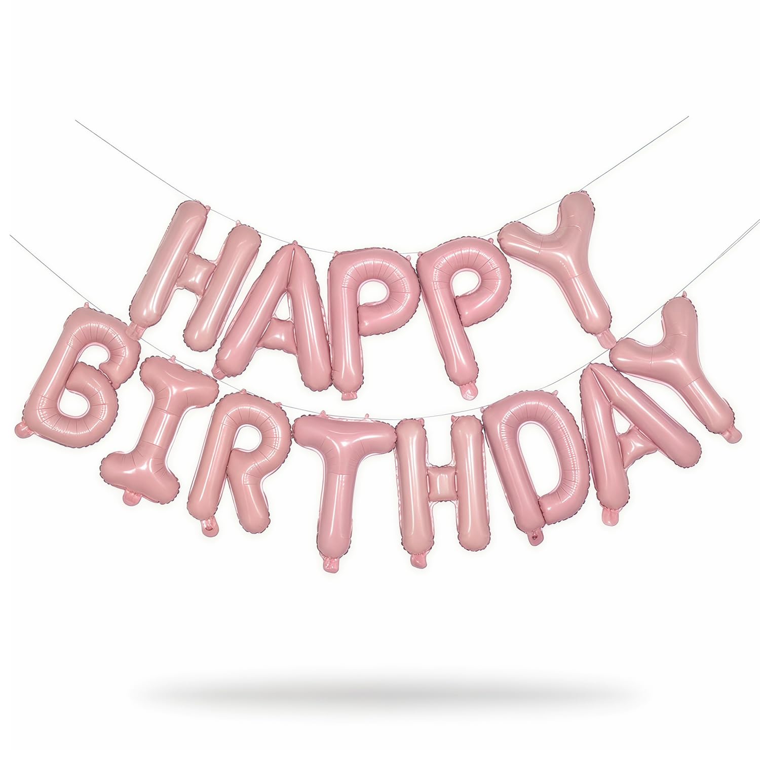 UTXN Happy Birthday Balloon Banner, 16 Inch Foil Letter Balloons for Girls Women Party Decorations(Pink)