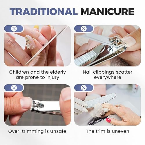 Miniatura 5 de Cortaúñas eléctrico, 2 en 1, cortaúñas eléctrico automático 2 en 1, cortaúñas inteligente para adultos y personas mayores, recortadora de uñas con