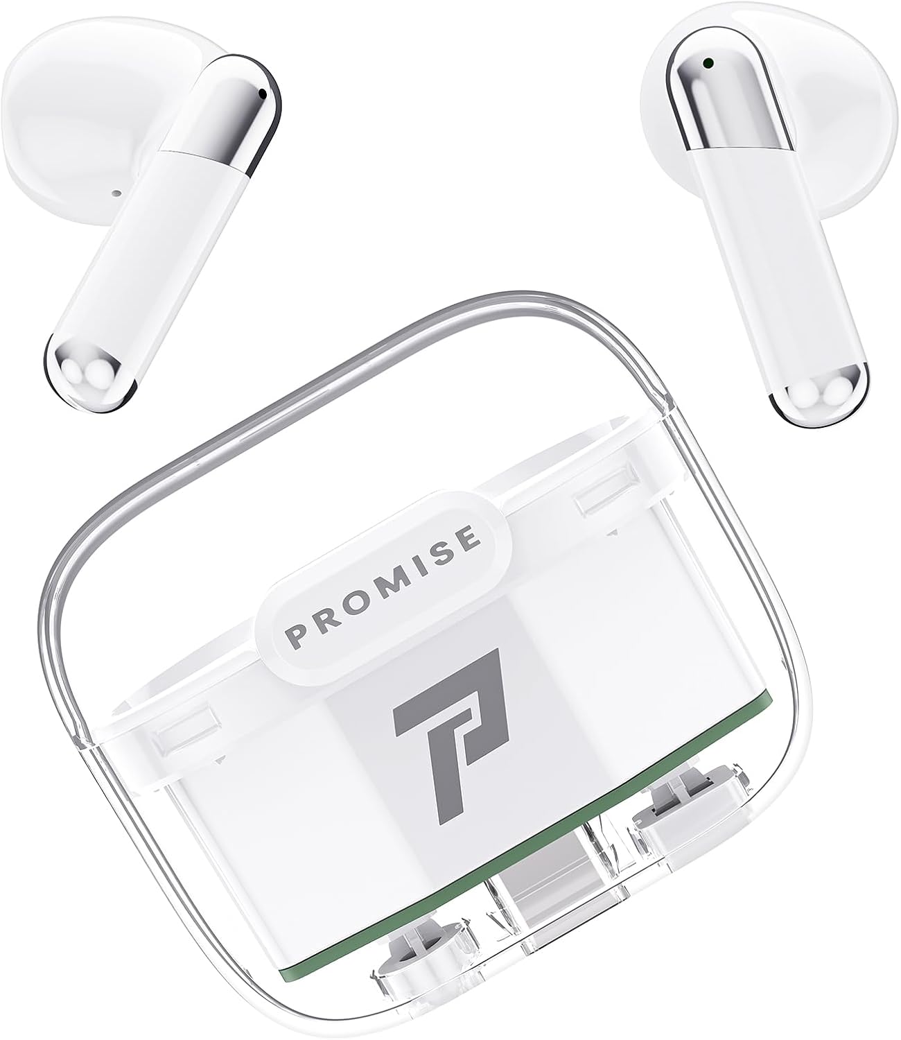 Earbuds Bluetooth5.3 for TikTok Remote Control Earphones, Sleek Transparent Wireless in-Ear Headphones Product,ENC Noise Cancelling Mic HiFi Stereo Deep Bass 40H Playback,Fashion Charging case(White) (White) Thumbnail