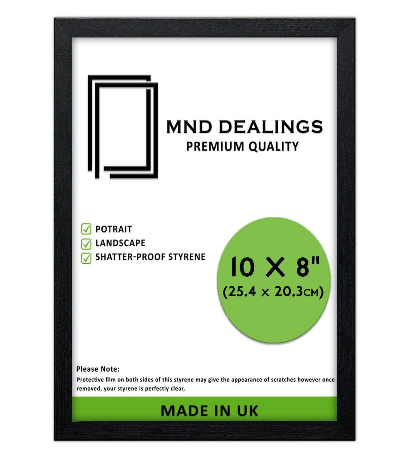 MND Dealings | Black 20.32 x 25.40 cm Picture Frame Home Office Livingroom Décor 10X8 Inch Frame Certificate Jigsaw Puzzle (25.40 x 20.32 CM) [ Black ]