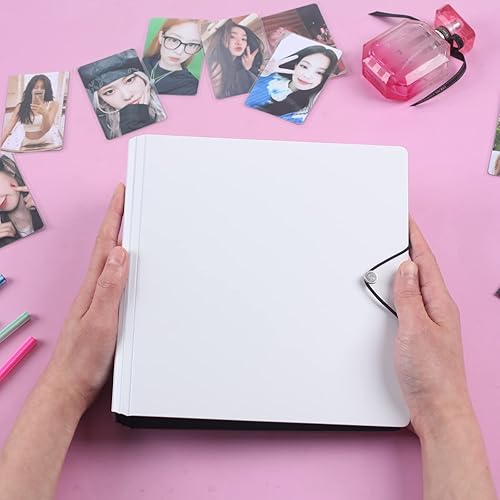 Miniatura 9 de Carpeta para tarjetas fotográficas de 4 bolsillos A5 con anillo en D con 50 fundas interiores, libro de recolección de tarjetas fotográficas