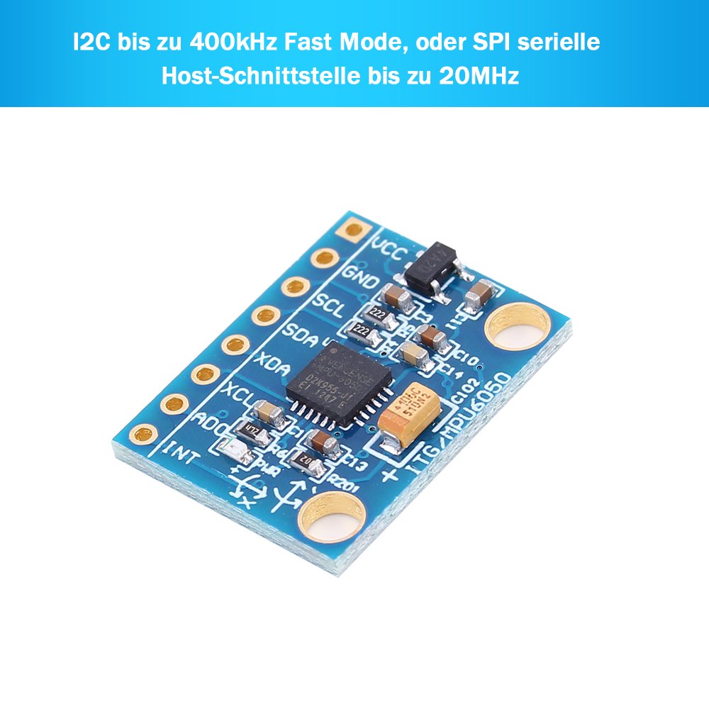 PEMENOL 3 STK. MPU-6050 Modul 3-Achsen-Gyroskop + 3-Achsen-Beschleunigungssensor Accelerometer Neigungssensor (3 Stück)