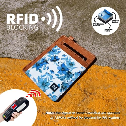 Image of Credit Card Holder Wallet for Women Slim Minimalist Wallet RFID Blocking Leather Wallets Elastic Front Pocket Wallet for Women