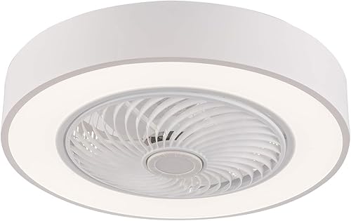 Rosyouth Ventilador de techo cerrado de 22 pulgadas con luz LED de control remoto, 3 colores de luz regulables y velocidad de viento de 3 engranajes