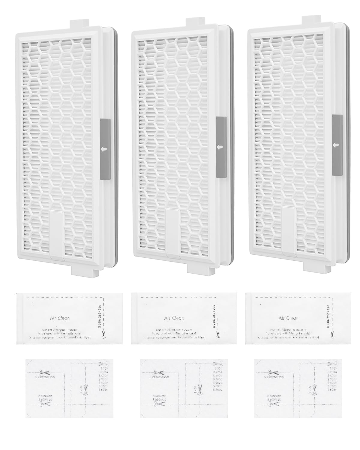 KEEPOW 3 HEPA Airclean Plus 50 Filter + 3 Motorschutzfilter + 3 Abluftfilter für Miele Staubsauger, Ideales Zubehör für Miele Compact C1 & C2, Complete C2 & C3, S8340, Hält Staub und Allergene zurück