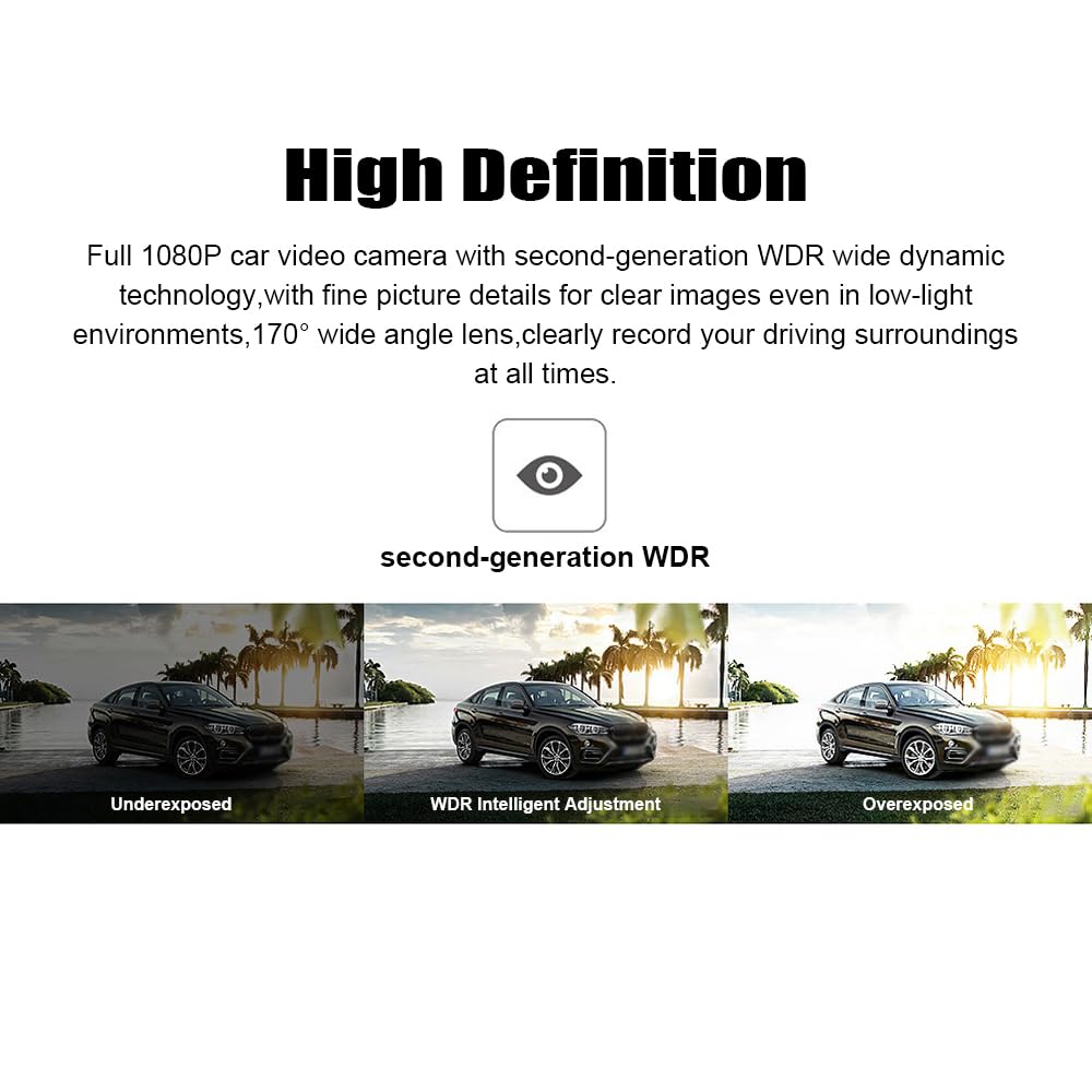 Shkalacar Rejestrator samochodowy 2 w 1 i dyfuzory 1080P WDR Dash Cam kamera samochodowa kamera na deskę rozdzielczą z noktowizorem 170° szeroki kąt