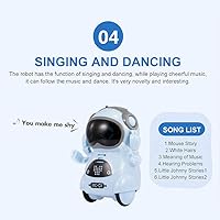 Vista 9 de GoolRC Mini robot de bolsillo, con conversación de diálogo interactivo, reconocimiento de voz, canto y baile, regalo de robot pequeño eléctrico Azul