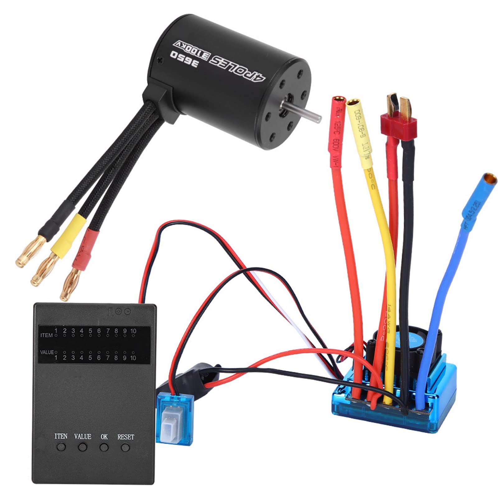 3650 3100KV Set di schede programma ESC Bless Motor, parte di ricambio per auto RC 1/10, prestazioni 45A 60A 80A 120A Bless ESC con 50000, y l per aggiornamento auto RC (60A)