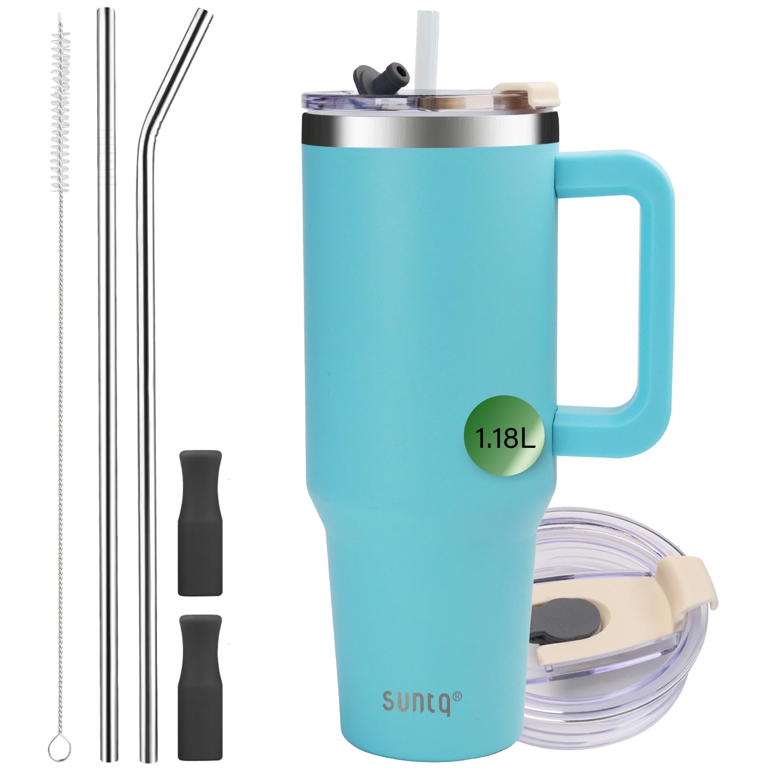 SUNTQ 1180ml/40oz Tumbler mit Griff, Doppelwandige Vakuum Is