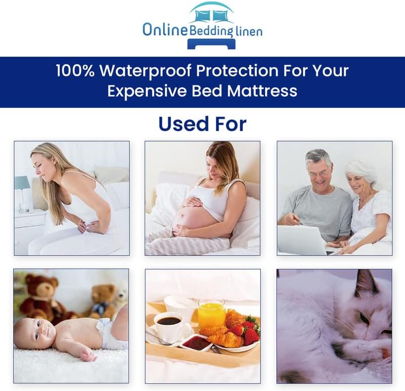 Miniatura 7 de Alaskan King - Funda impermeable de algodón de rizo  Funda de colchón transpirable estilo sábana bajera  Superficie de rizo de algodón Alaskan King,