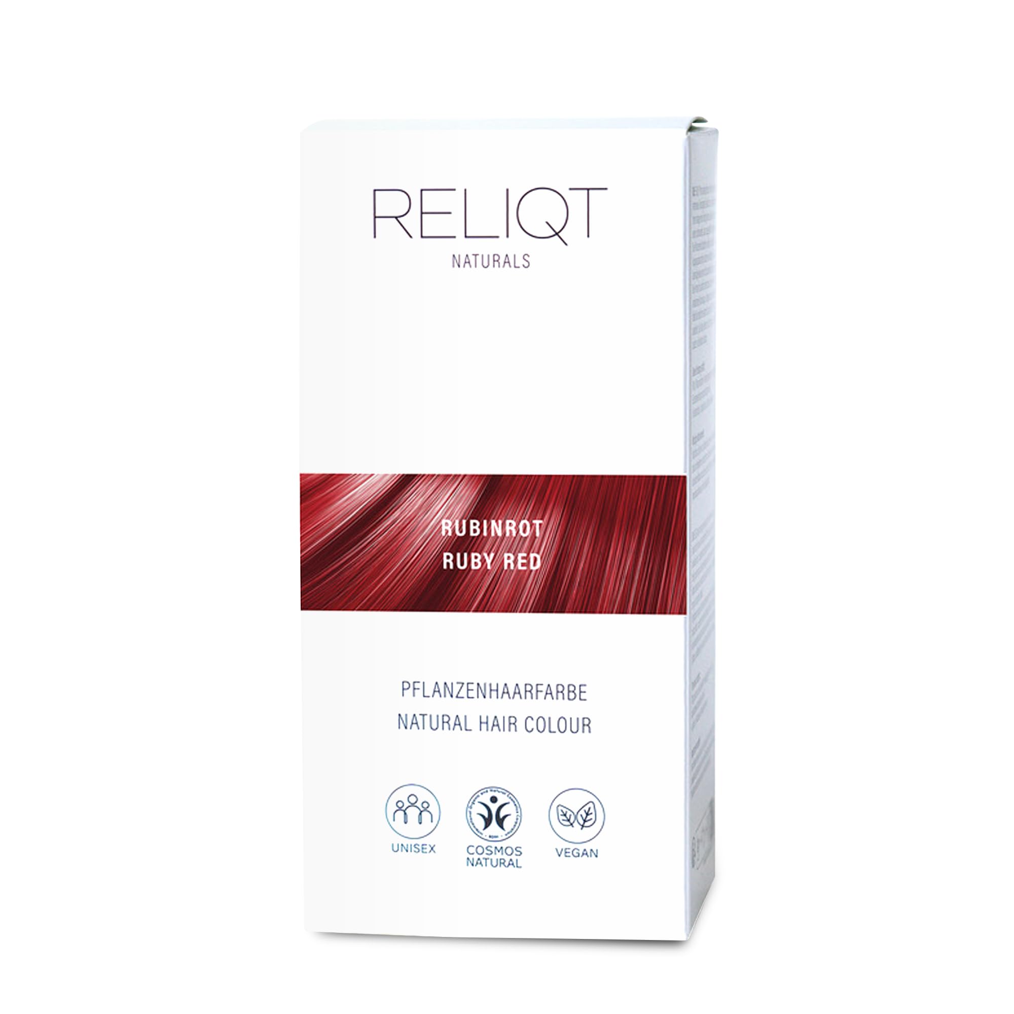 RELIQT Naturals - Pflanzenhaarfarbe Pulver Rubinrot 100% natürlich & permanent 100 g – Haarfarbe für gründliche Grauhaarabdeckung & gesunden Glanz – Naturkosmetik Haarfärbemittel zusatzstofffrei