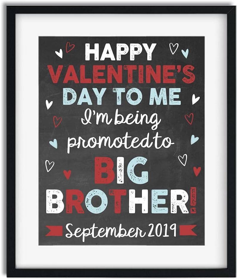 Big Brother Pregnancy Announcement Art Print | Pregnancy Announcement Sign | Valentine's Day Baby | Baby Announcement Photo Prop | Big Brother Sign | New Baby Sign | Valentine Baby Announcement