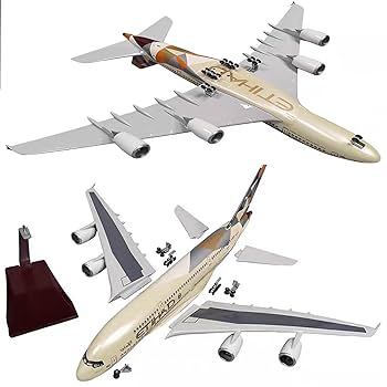 【新品】1/160 エティハド航空 エアバスA380 モデルプレーン 模型 1:160 Etihad Airways Airbus 380 Airplane Model 18