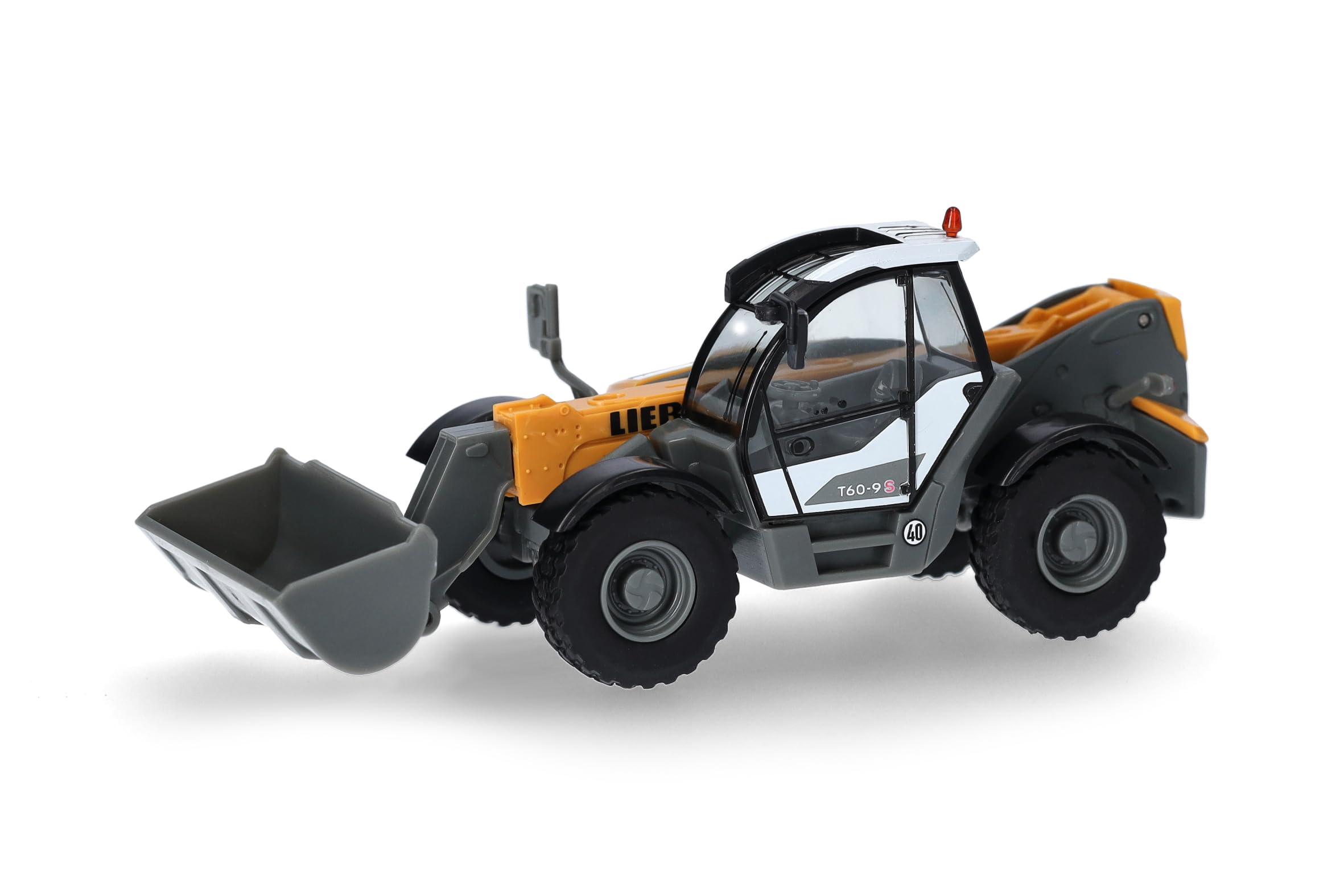 Herpa truck model Liebherr telescopic handler T60-9S "Liebherr", on a scale of 1:87, plastic miniature, made in Germany, model building, collectors edition