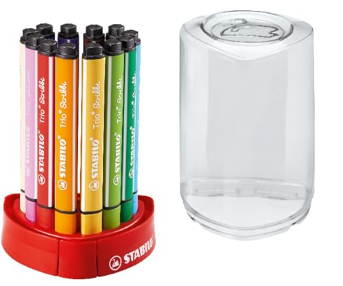STABILO - Gefederter Dreikant-Filzstift - Trio Scribbi - 12er Tischset