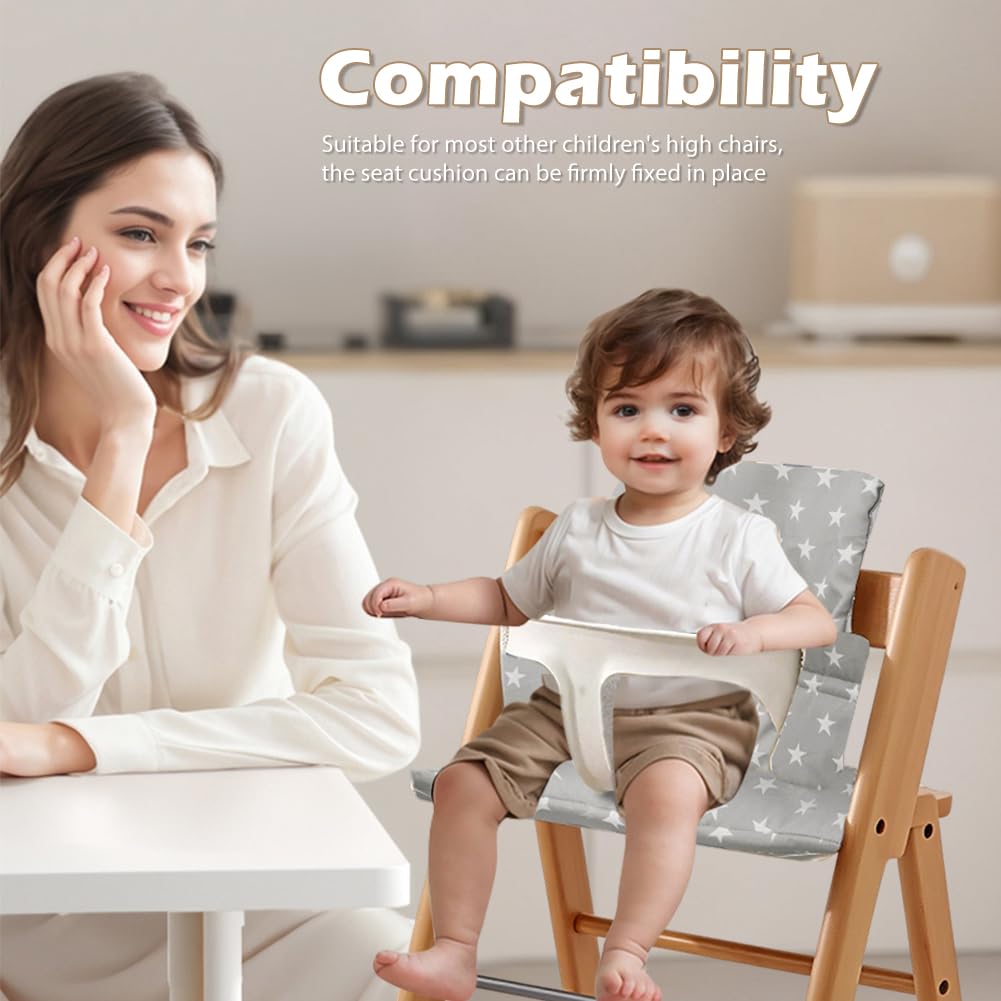 RANJIMA Cojín para trona Tripp Trapp Stokke, Juego de Cojines Asiento y Respaldo 2 Piezas, Acolchado Suave Antideslizante Baby Set Accesorio Silla Infantil Comodo y Transpirable, Funda de Repuesto