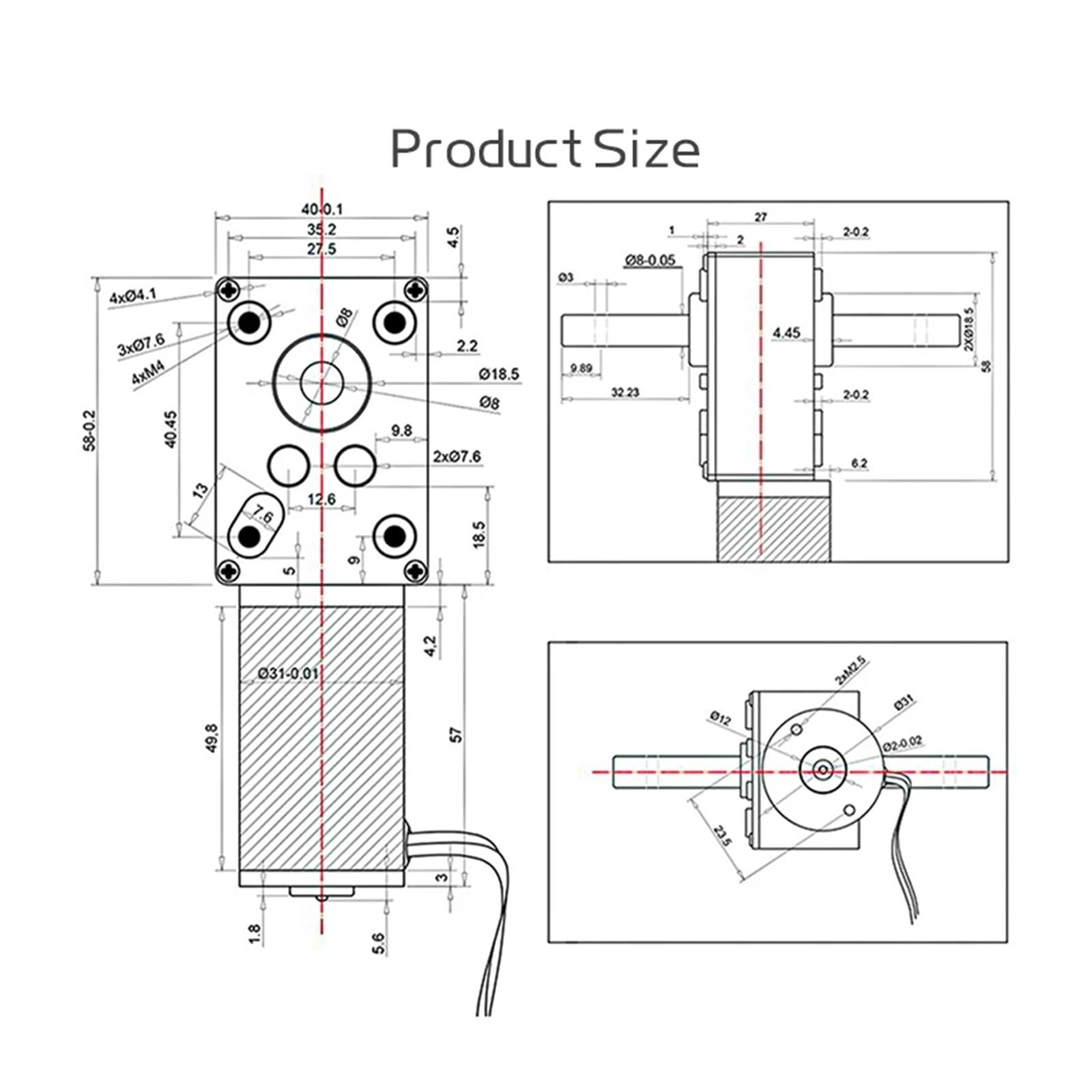 12V dual-axis DC motor worm gear high torque 70KG.CM 24V motor D-axis worm gear reducer reversible(12V 27RPM_SINGLE MOTOR)