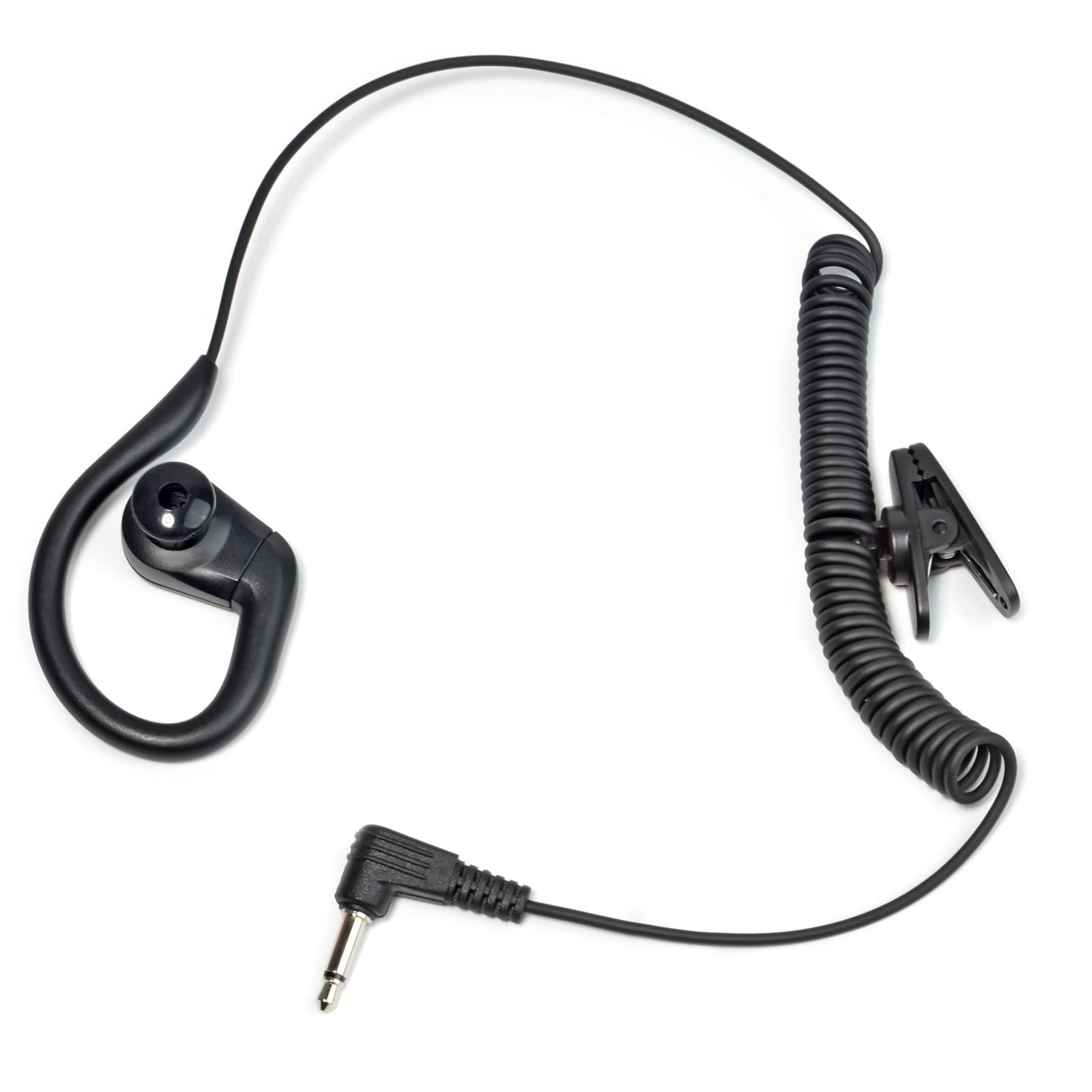 UAYESOK Radio Earpiece 3.5mm Jack Listen/Receiver Only Soft G Shape Ear Hook Walkie Talkie Headset 1 Pin for Motorola Yaesu Kenwood Maxon Vertex Security Police Radio Speaker Mics (2 Pcs) - Image 2