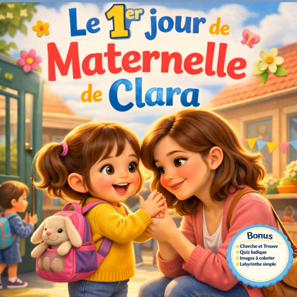 Le 1er jour de Maternelle de Clara: Un livre tendre pour préparer la première rentrée à l’école maternelle dès 2-3 ans, rassurer les émotions et aider votre enfant à partir à l’école avec confiance.
