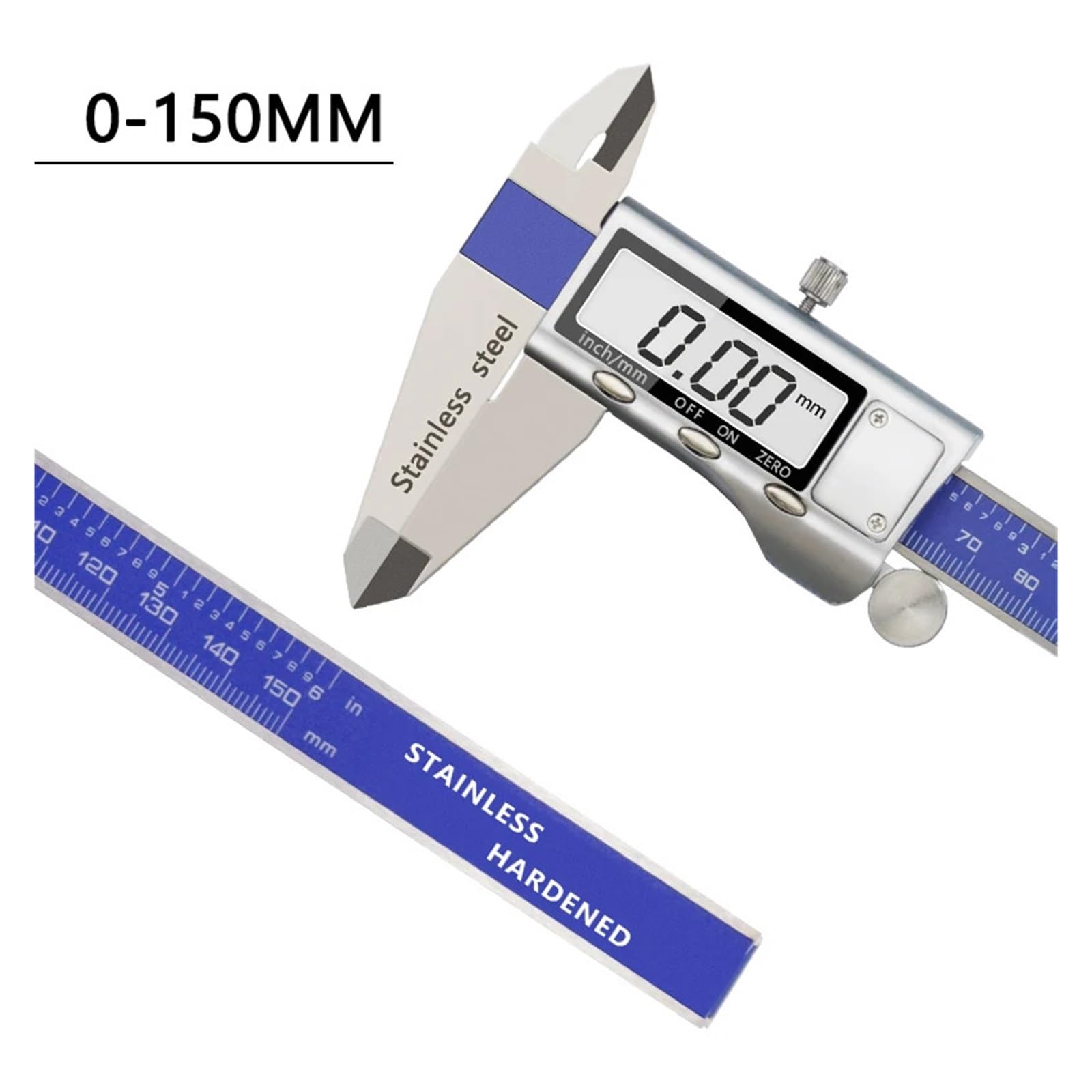 Pies de Rey Calibradores Calibrador Vernier Digital 150/200/300 mm LCD Acero Inoxidable Micrómetro electrónico Herramientas de medición(0-150mm)