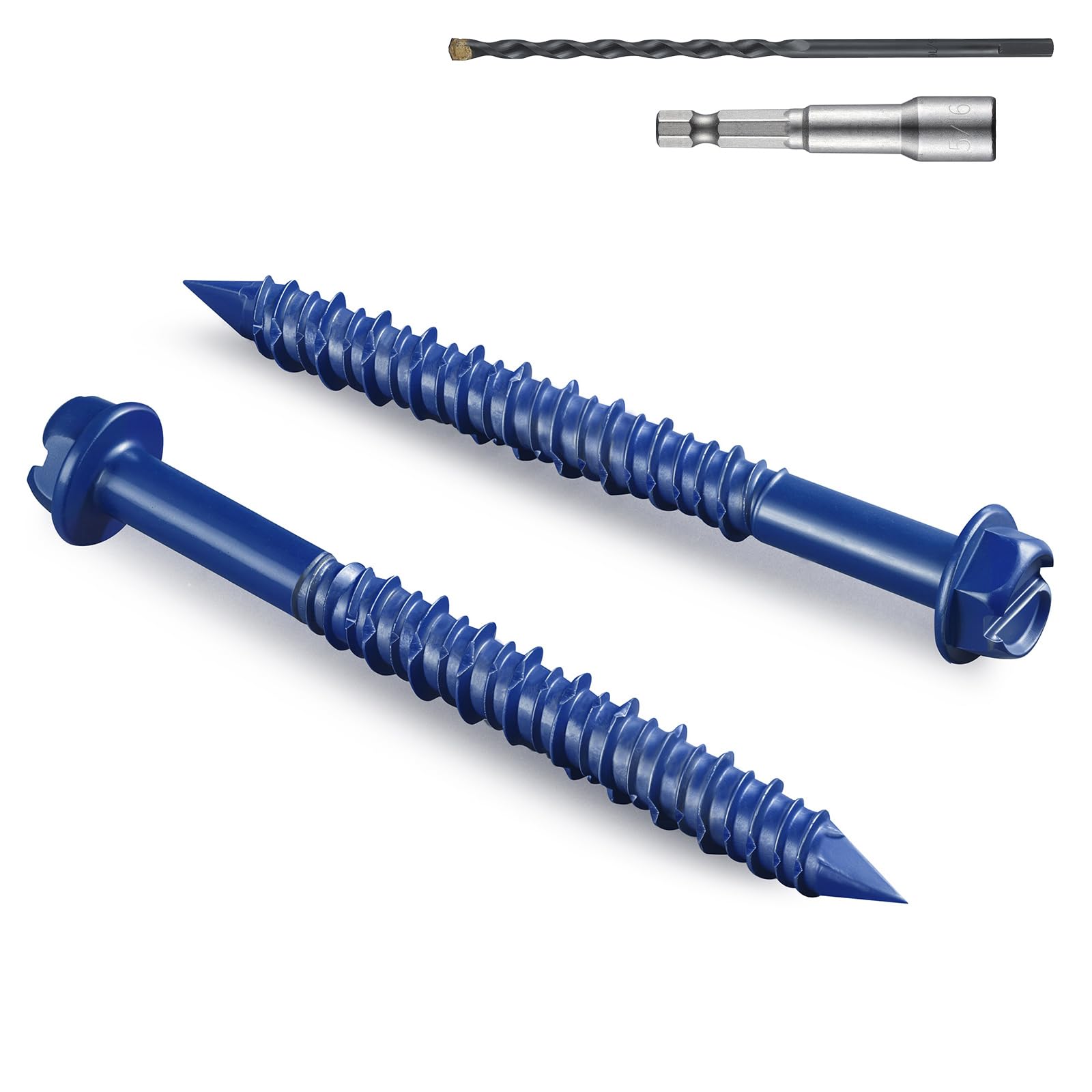 Snapklik.com : BNUOK 35Pcs 1/4 X 2-3/4 Inch Concrete Screws Anchor