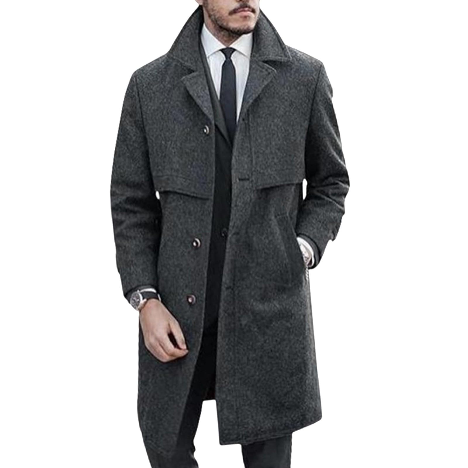 Generisch Leichte Regenjacke Herren Wintermantel Jacke Stil Mode Schöner Langer Wollmantel Bequemer Warmer Weicher Mantel