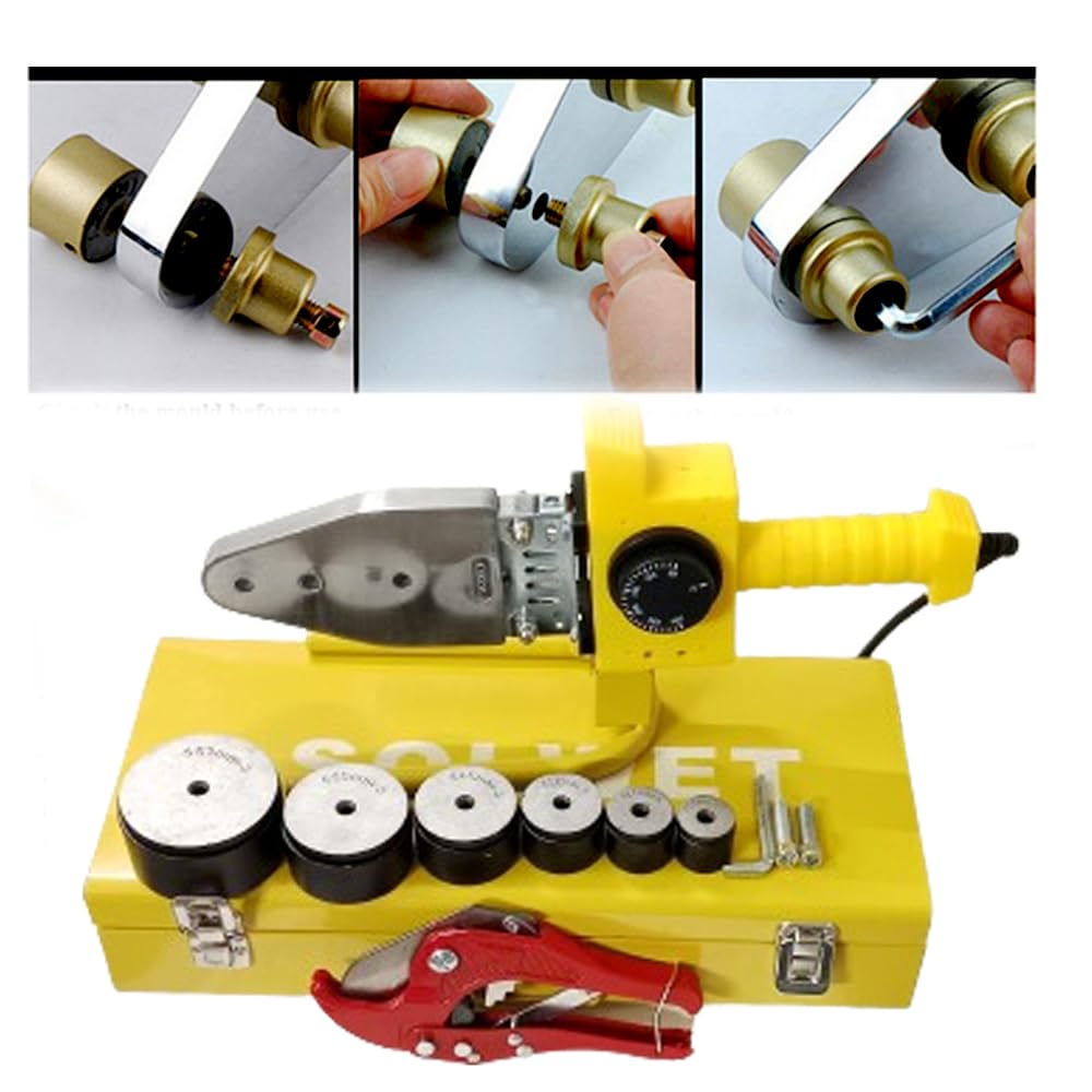 PPR Pipe Welding Machine 20 to 63 mm in Yellow Steel Box with 42mm PPR PVC Short Cutter-picture-25