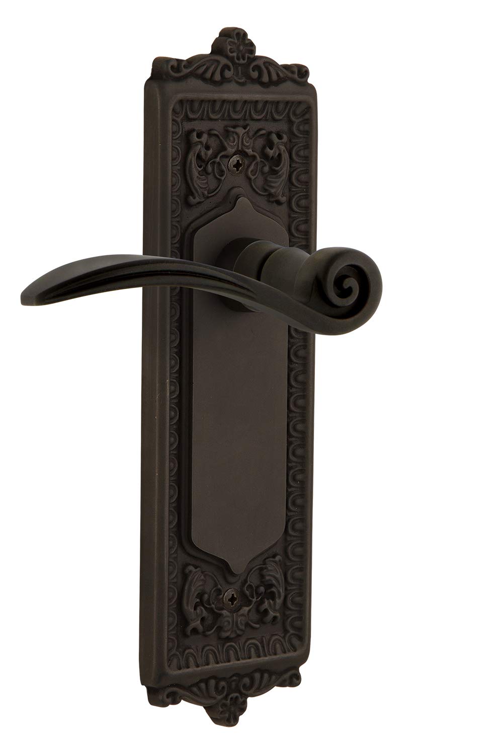 Nostalgic Warehouse Egg &amp; Dart Plate Single Dummy Swan Lever in Oil-Rubbed Bronze