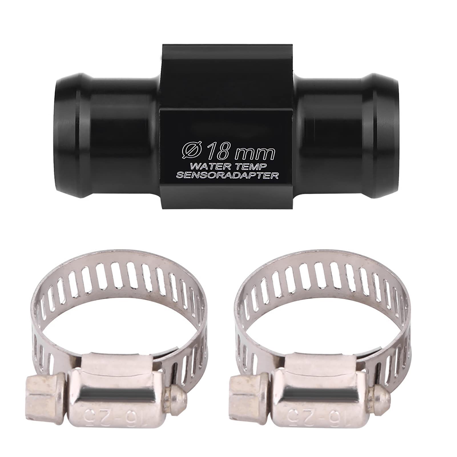 Adaptador de temperatura del agua Adaptador de sensor de temperatura de motocicleta de aleación de aluminio con 2 pinzas(18 mm)