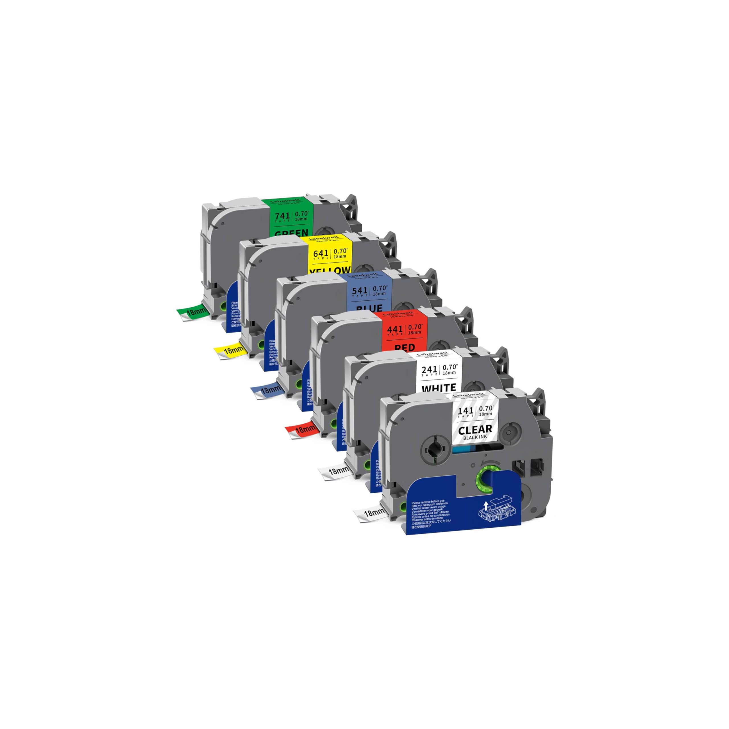 Amazon.com: Labelwell 6-Pack TZ 18mm 0.7 Inch Laminated Multi