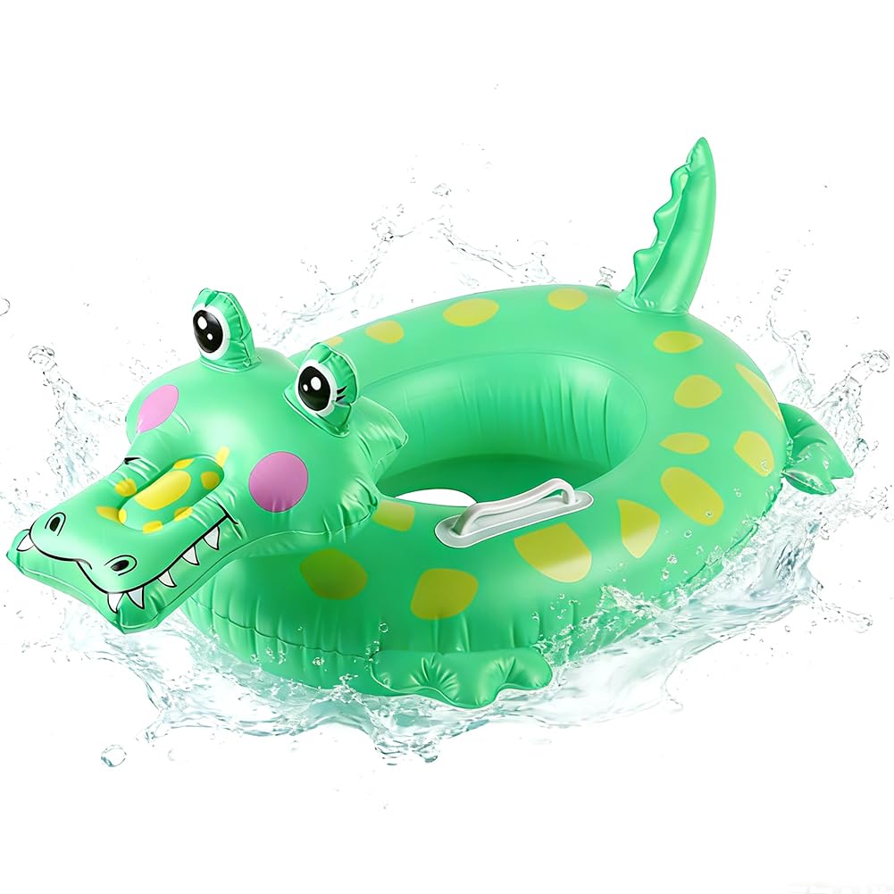 Crocodile Inflatable Pool Floats Rings, Animal Inflatable Seat Swimming Ring, Crocodile Swimmings Pool Bathing Accessories, Swimming Ring for Summer Beach Water Party Toys, Gift for Boys Girls — image 1