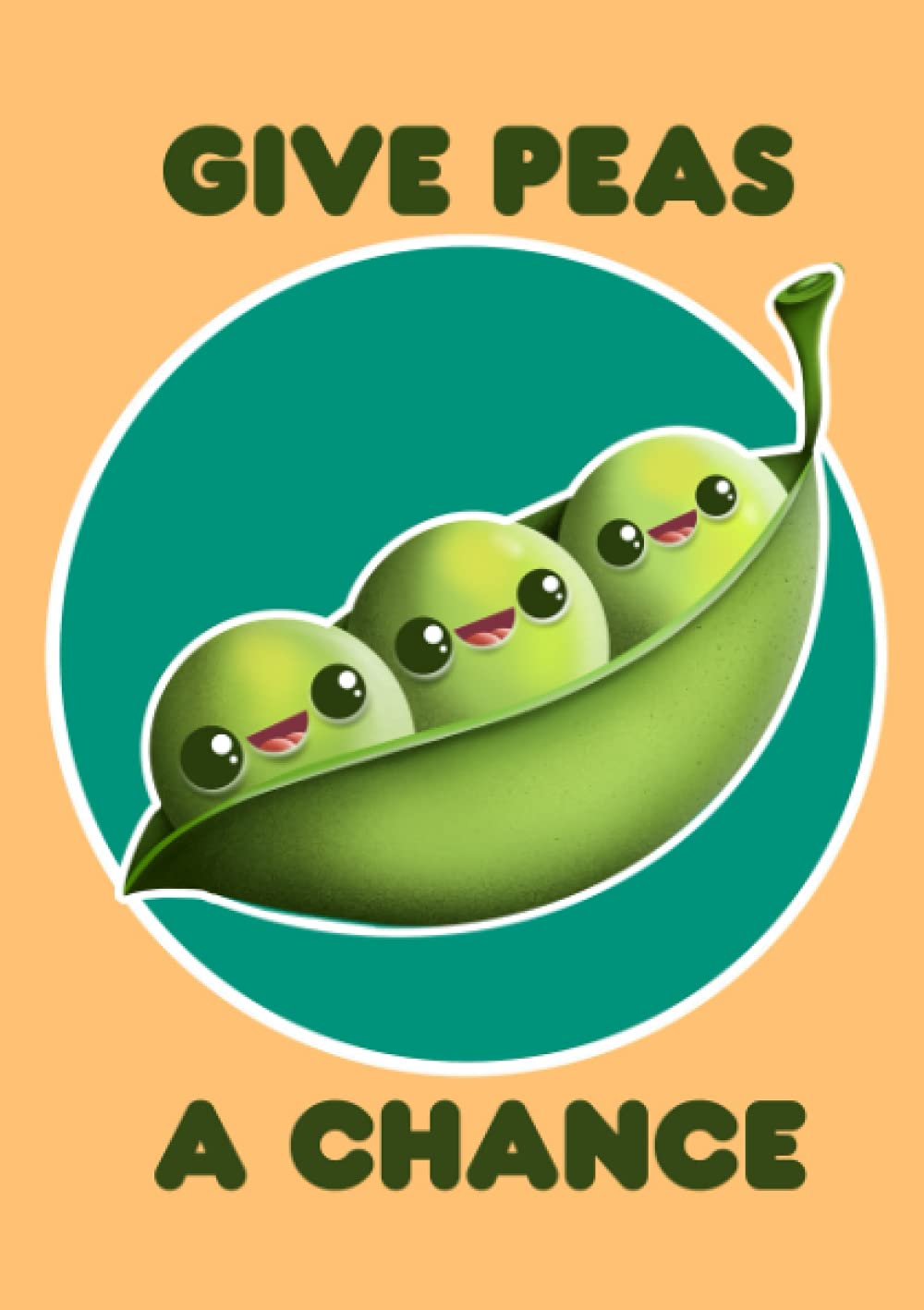 A5 lined notebook/notepad - Give Peas a Chance (120 pages)