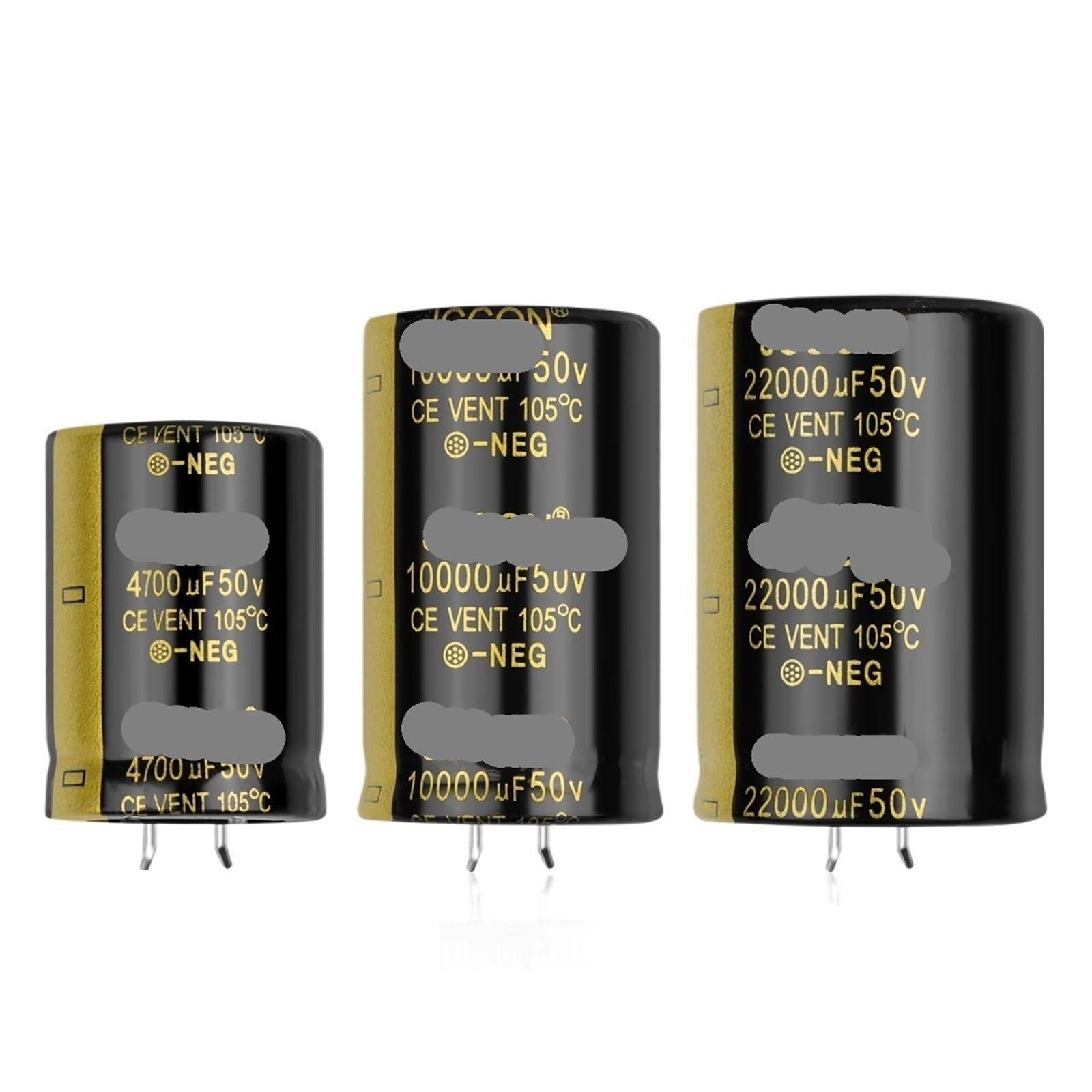 Zestaw 4 elektrolitycznych kondensatorów audio 50 V 4700 UF, 6800 UF, 10000 UF, 15000 UF, 22000 UF do wzmacniacza HiFi o wysokiej częstotliwości o niskiej częstotliwości (50V6800UF 25x40)