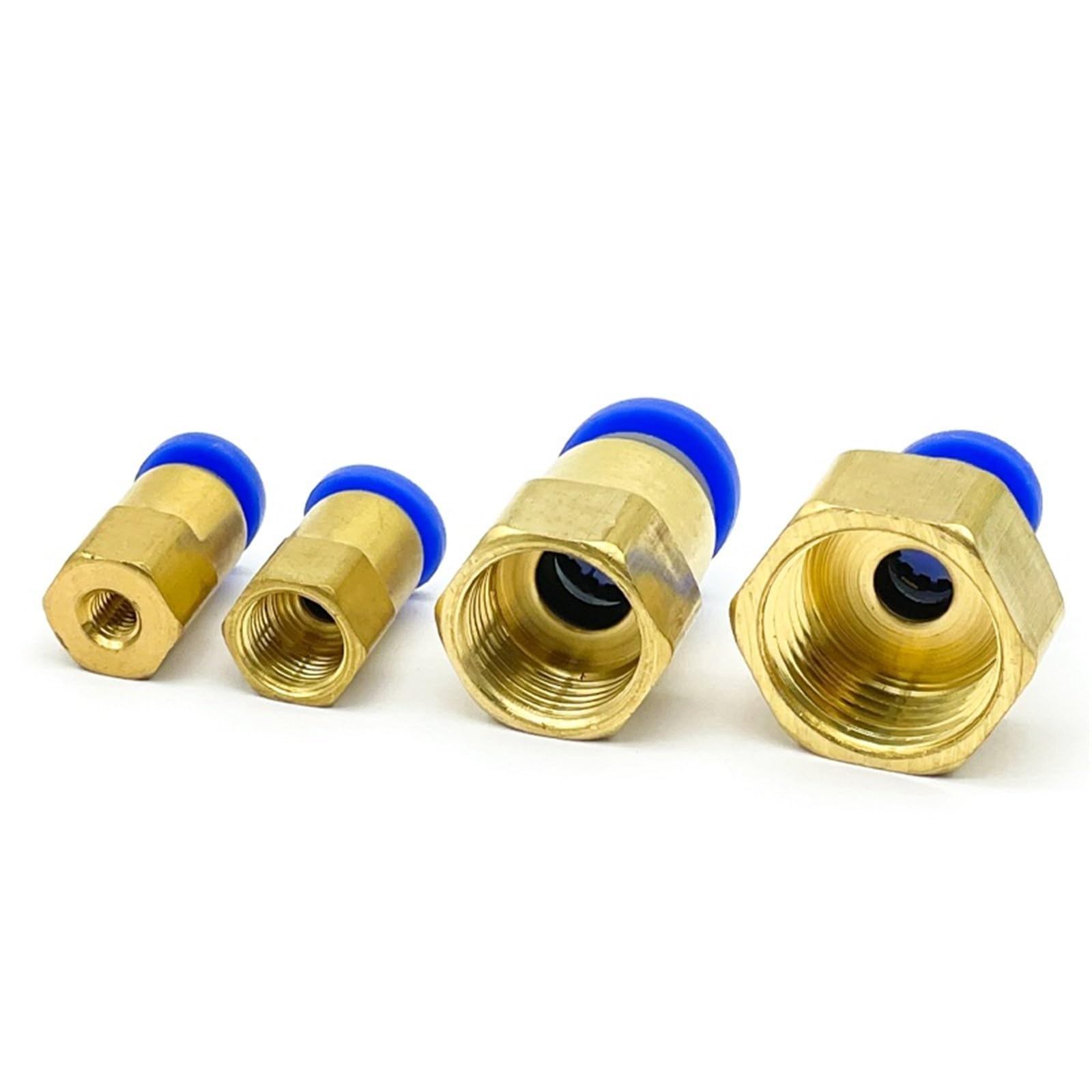 PCF PCF8-04 - Raccordo per tubo flessibile da 4-12 mm, filettatura 1/4 1/2 1/8 3/8, raccordi pneumatici in ottone, 10 pezzi