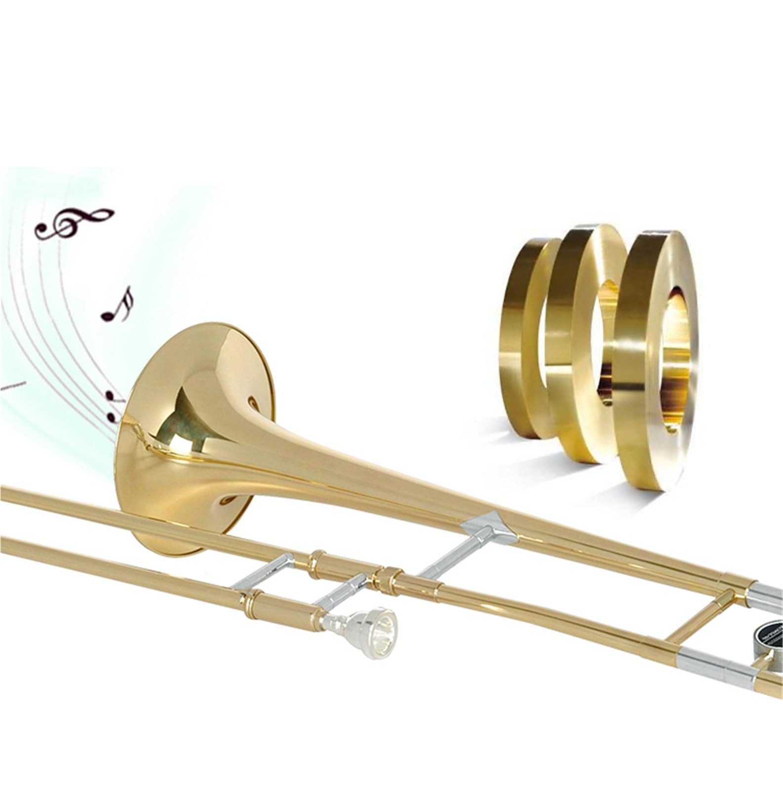 Zestaw instrumentów dętych blaszanych trąbka Instrument Dęty Puzon Tenorowy B Dur Ze Zintegrowanym Dzwonkiem I Futerałem