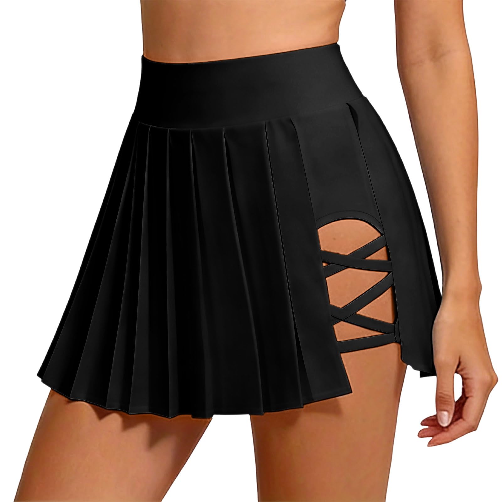 Skirts for Women Fashion Y2K Mini Skirt Casual Pleated Short Pleated Cheer Dress Casual Gym Workout Short with Pocket - 5