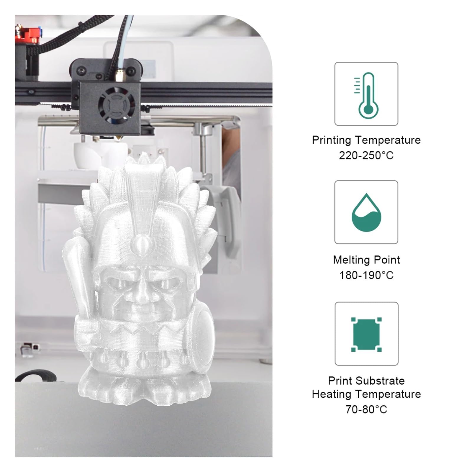Filament pour imprimante 3D, Filament d'imprimante 3D PETG 1KG, matériau 1.75mm ± 0.02mm1KG/2.2LBS for imprimante, haute transparence et bonne brillance(PETG-RED)