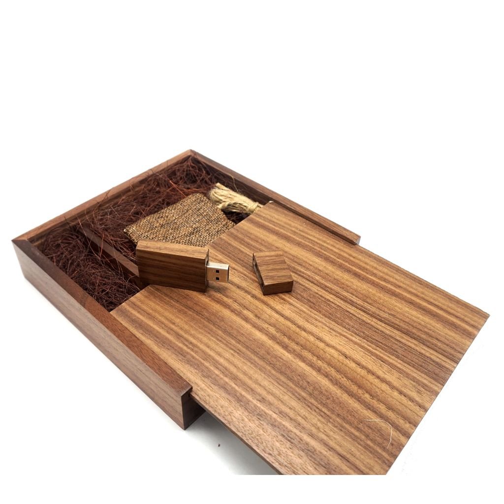 32GB Walnut Wooden USB Flash Drive USB 2.0 Flash Disk Pen Drive Wedding Birthday Gifts Walnut Box (17017035mm) (32GB, Walnut +Walnut Box)