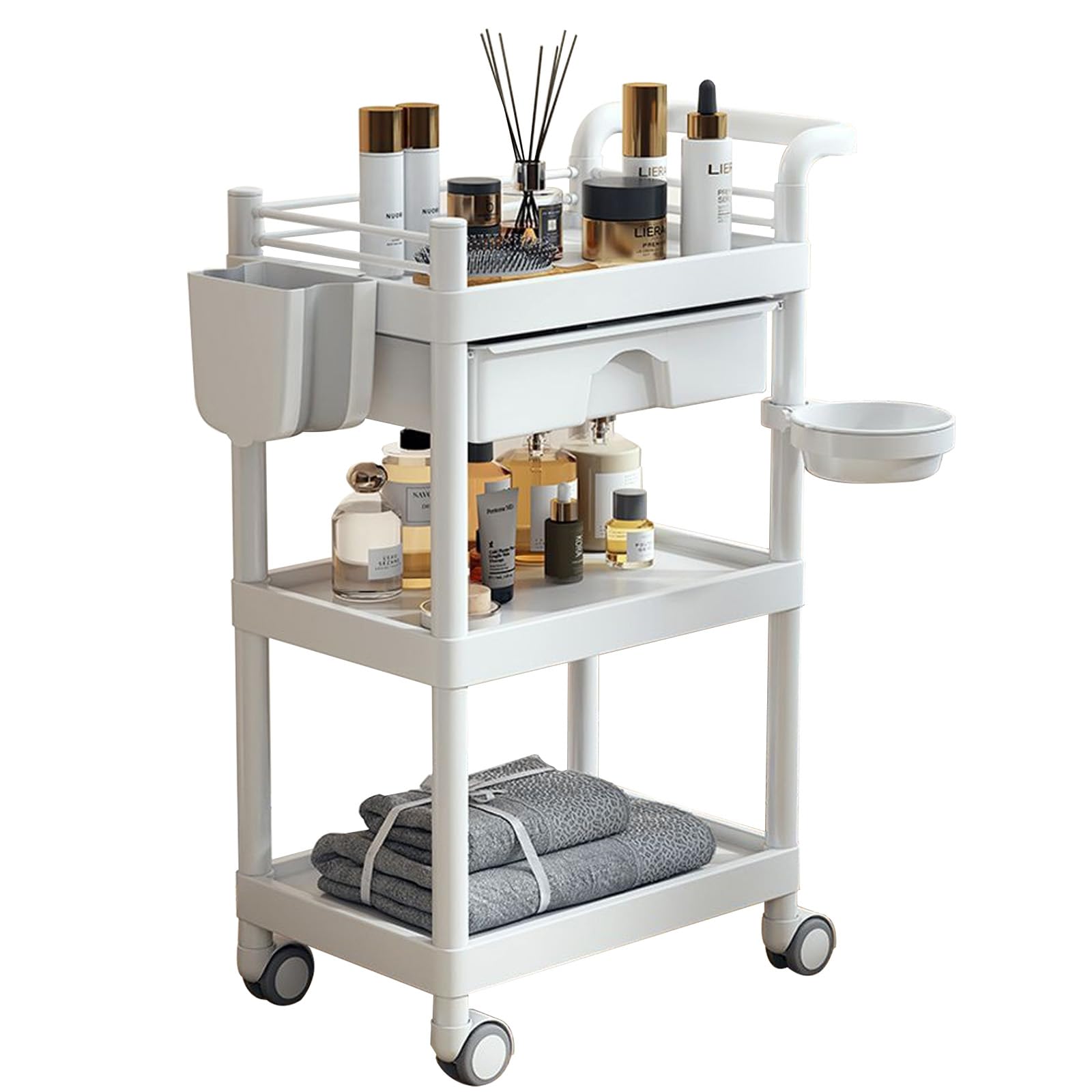 Navis ストレージステンレスワゴン カート 回診車 3段 引出付き　業務用 Navis ストレージステンレスワゴン カート 回診車 3段 引出付き