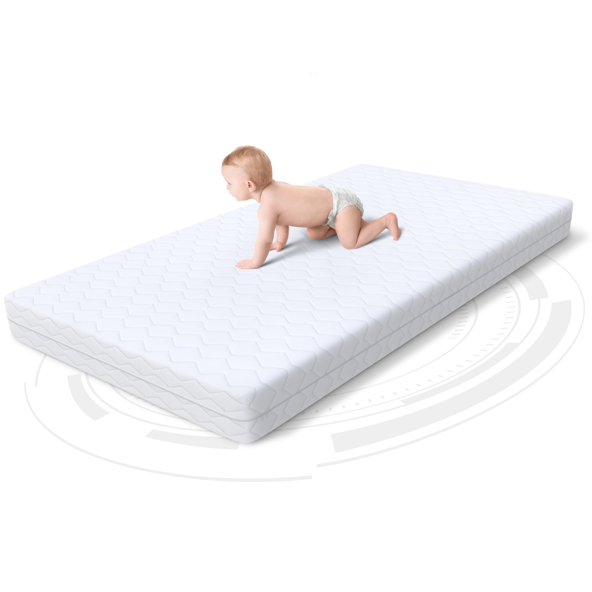 FDM BABY CLASSIC Materasso Singolo 80x200 cm Schiuma di Memoria Lattice Alto 8 cm Grado di Rigidità H2 H3 Materasso a Due Lati Rivestimento Lavabile OEKO-TEX Anallergic