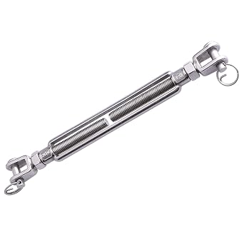 1/2 x 6.5 Inch SS Jaw and Jaw Turnbuckles M12 Turnbuckle, 304 Stainless Steel, 2200 lbs Load 1PCS